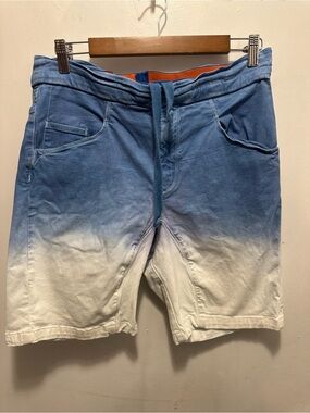 PULLIN Blue Ombré Drawstring Shorts Men’s Large French Designer Stretch